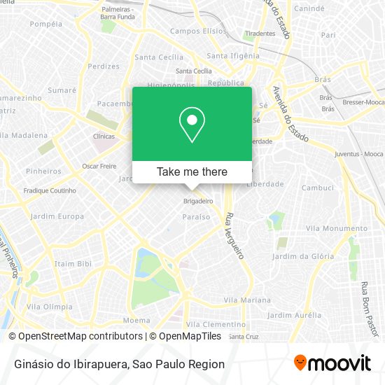 Mapa Ginásio do Ibirapuera