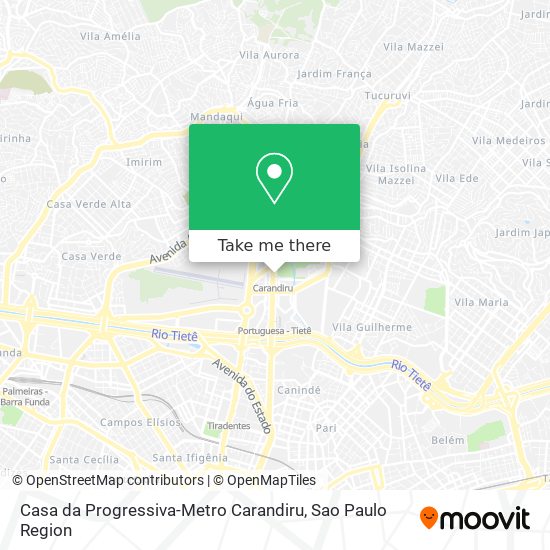 Mapa Casa da Progressiva-Metro Carandiru