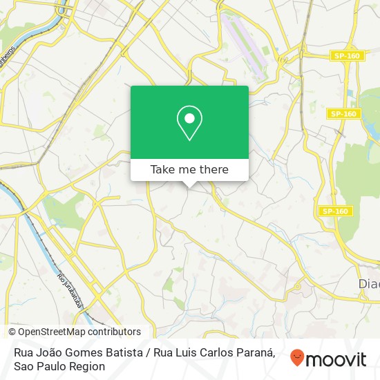 Mapa Rua João Gomes Batista / Rua Luis Carlos Paraná