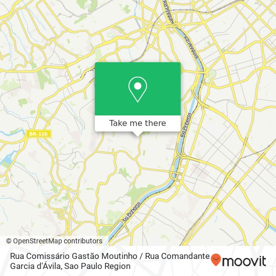 Mapa Rua Comissário Gastão Moutinho / Rua Comandante Garcia d'Ávila
