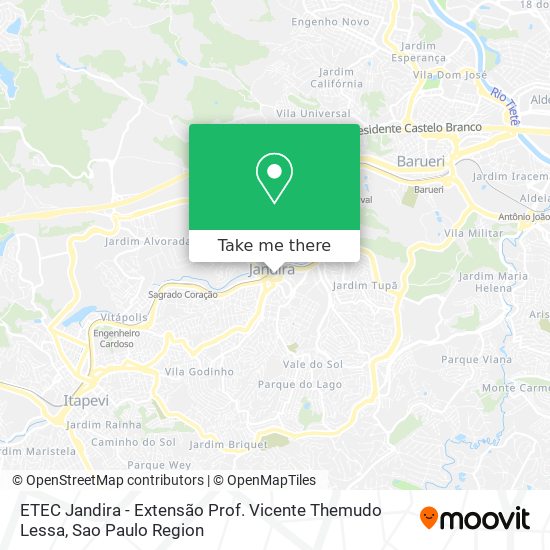 ETEC Jandira - Extensão Prof. Vicente Themudo Lessa map