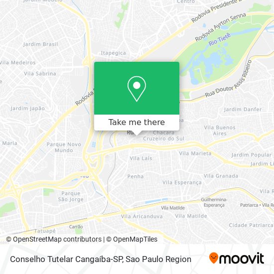 Conselho Tutelar Cangaíba-SP map
