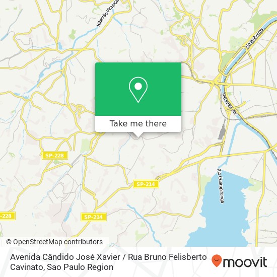 Mapa Avenida Cândido José Xavier / Rua Bruno Felisberto Cavinato