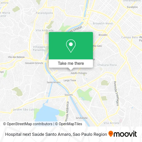 Hospital next Saúde Santo Amaro map