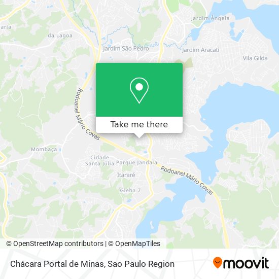 Chácara Portal de Minas map
