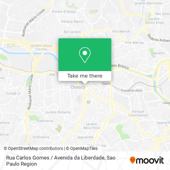 Mapa Rua Carlos Gomes / Avenida da Liberdade