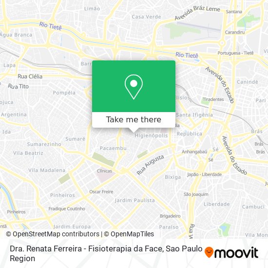 Mapa Dra. Renata Ferreira - Fisioterapia da Face