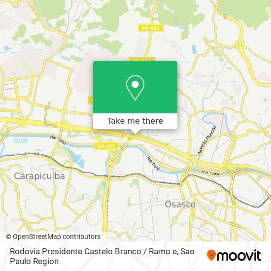 Mapa Rodovia Presidente Castelo Branco / Ramo e