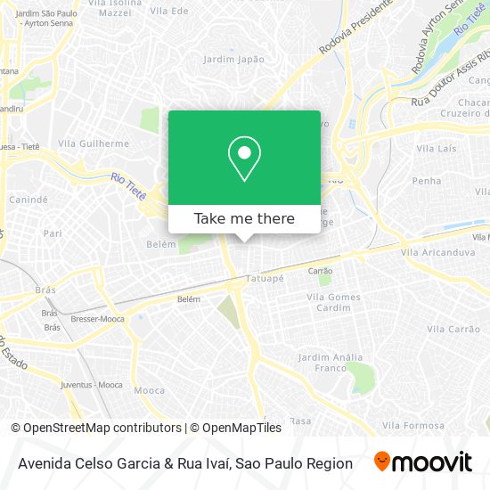 Avenida Celso Garcia & Rua Ivaí map