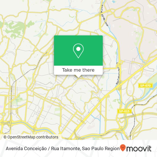 Mapa Avenida Conceição / Rua Itamonte