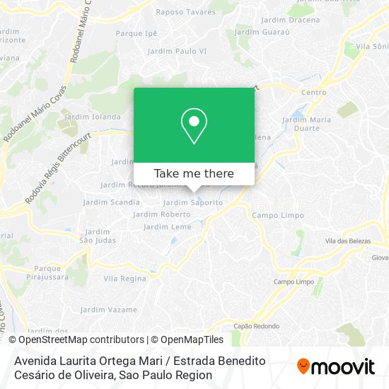 Avenida Laurita Ortega Mari / Estrada Benedito Cesário de Oliveira map