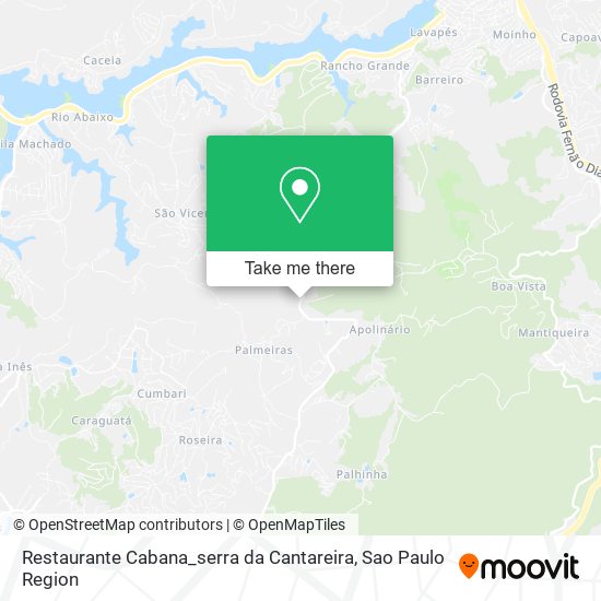 Restaurante Cabana_serra da Cantareira map