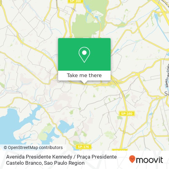 Mapa Avenida Presidente Kennedy / Praça Presidente Castelo Branco