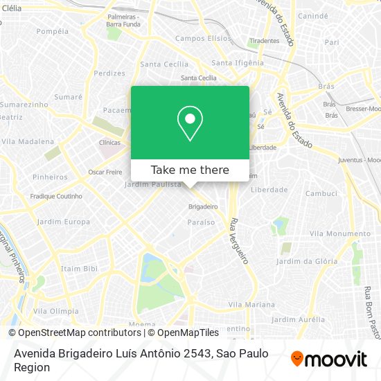 Avenida Brigadeiro Luís Antônio 2543 map