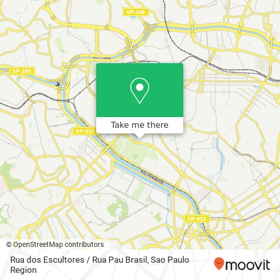 Mapa Rua dos Escultores / Rua Pau Brasil