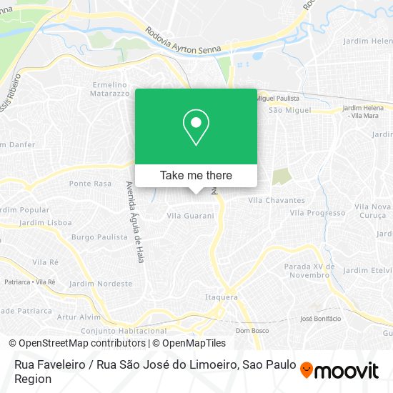 Mapa Rua Faveleiro / Rua São José do Limoeiro
