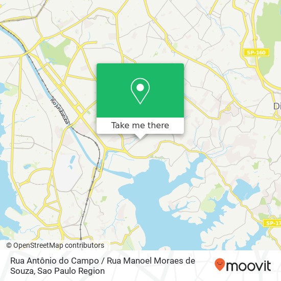 Mapa Rua Antônio do Campo / Rua Manoel Moraes de Souza