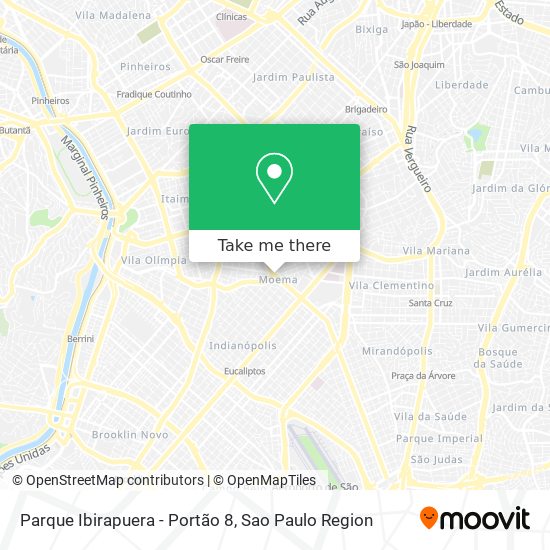 Mapa Parque Ibirapuera - Portão 8