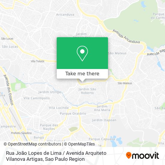 Rua João Lopes de Lima / Avenida Arquiteto Vilanova Artigas map