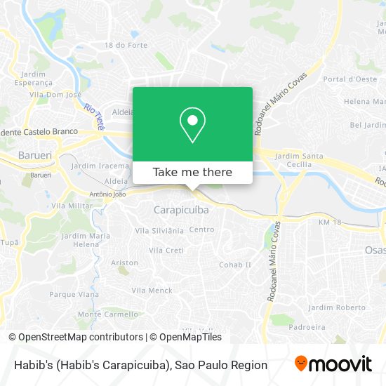 Mapa Habib's (Habib's Carapicuiba)