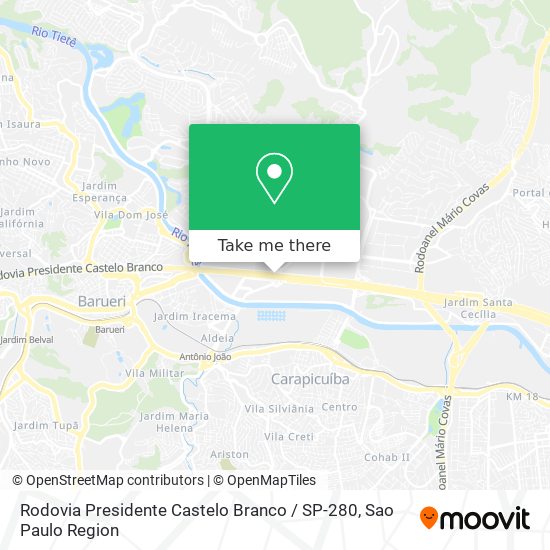 Rodovia Presidente Castelo Branco / SP-280 map