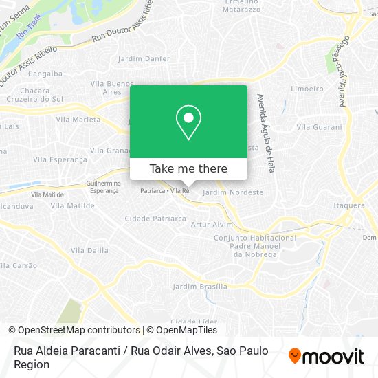 Mapa Rua Aldeia Paracanti / Rua Odair Alves