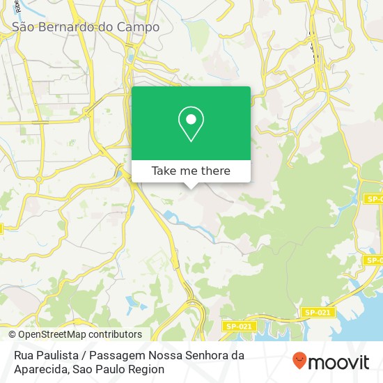 Mapa Rua Paulista / Passagem Nossa Senhora da Aparecida