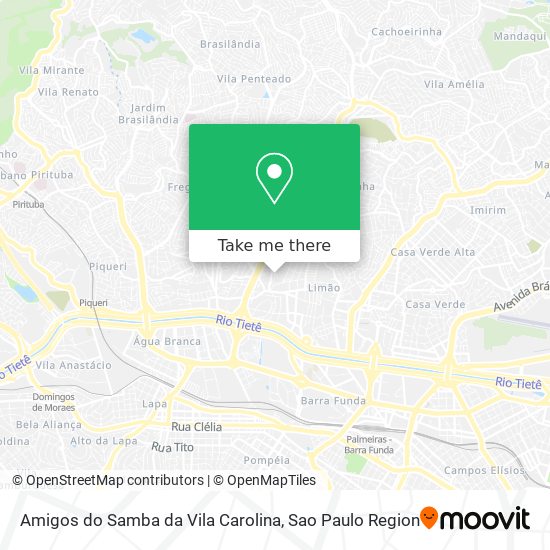 Mapa Amigos do Samba da Vila Carolina