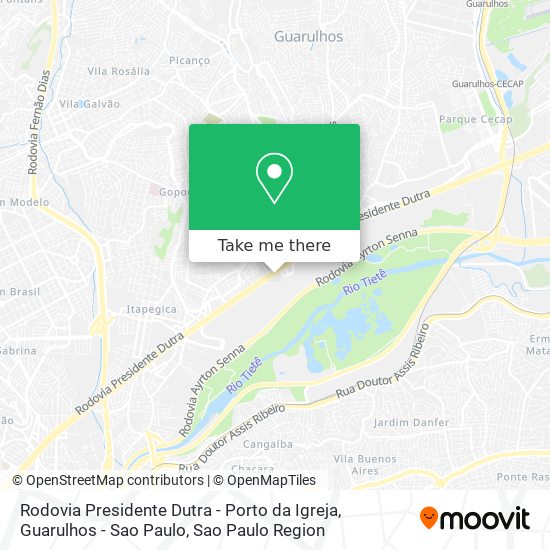 Mapa Rodovia Presidente Dutra - Porto da Igreja, Guarulhos - Sao Paulo