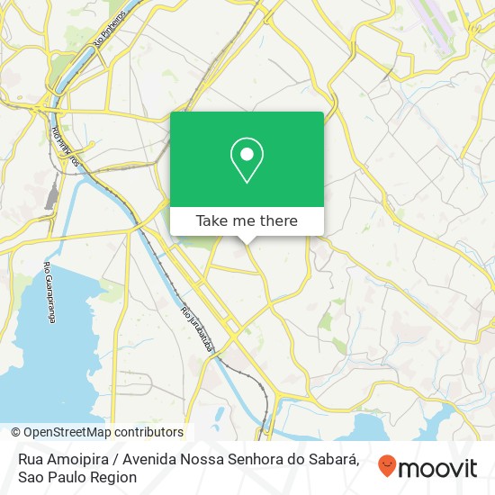 Mapa Rua Amoipira / Avenida Nossa Senhora do Sabará