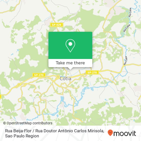 Mapa Rua Beija-Flor / Rua Doutor Antônio Carlos Mirisola