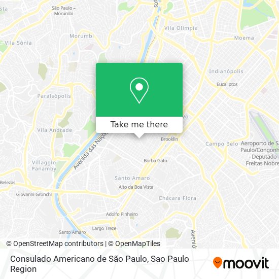 Mapa Consulado Americano de São Paulo