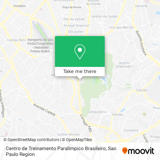 Mapa Centro de Treinamento Paralímpico Brasileiro