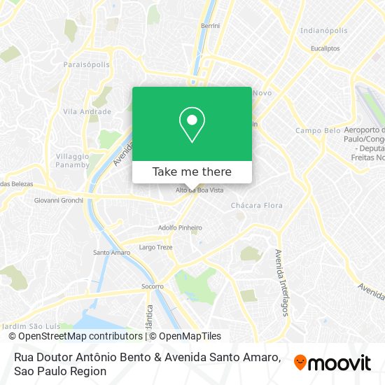 Mapa Rua Doutor Antônio Bento & Avenida Santo Amaro