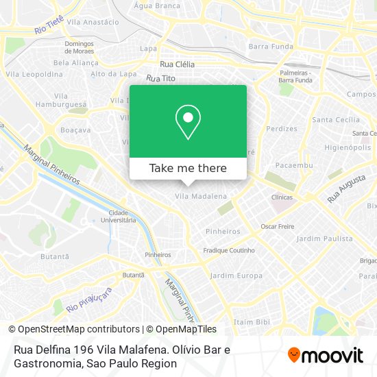 Mapa Rua Delfina 196 Vila Malafena. Olívio Bar e Gastronomia