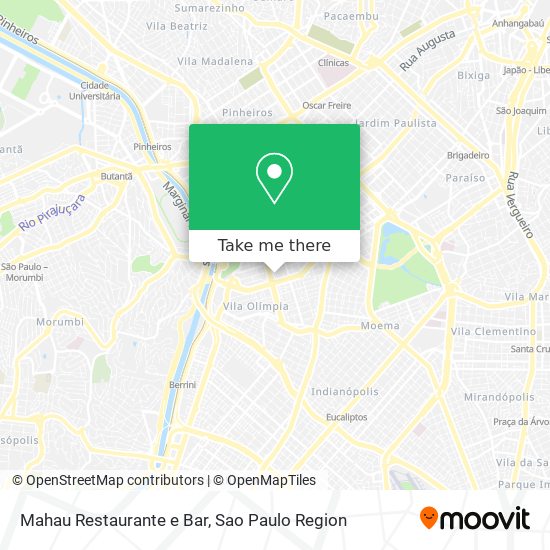 Mapa Mahau Restaurante e Bar