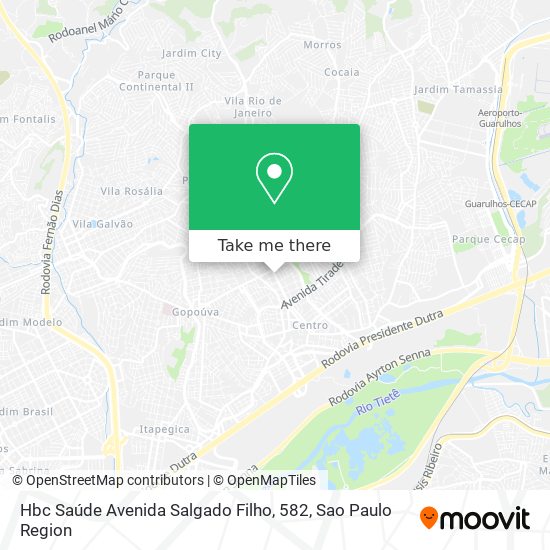 Mapa Hbc Saúde Avenida Salgado Filho, 582