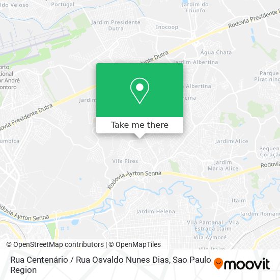 Rua Centenário / Rua Osvaldo Nunes Dias map