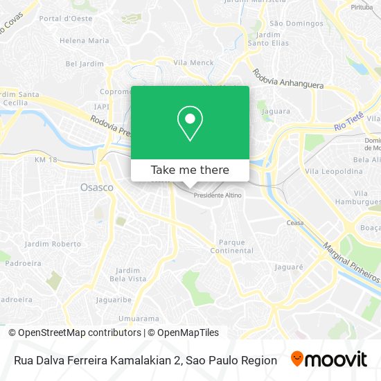 Mapa Rua Dalva Ferreira Kamalakian 2
