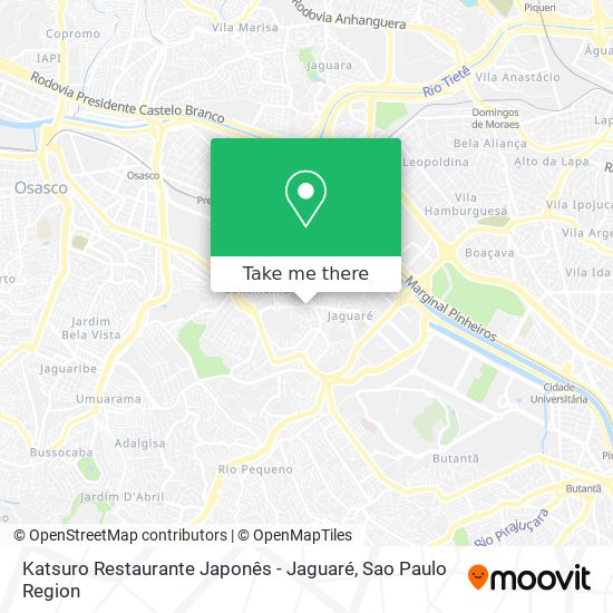 Mapa Katsuro Restaurante Japonês - Jaguaré