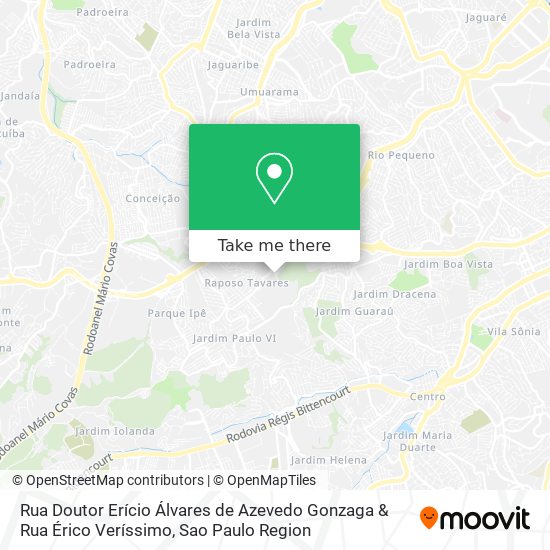 Rua Doutor Erício Álvares de Azevedo Gonzaga & Rua Érico Veríssimo map