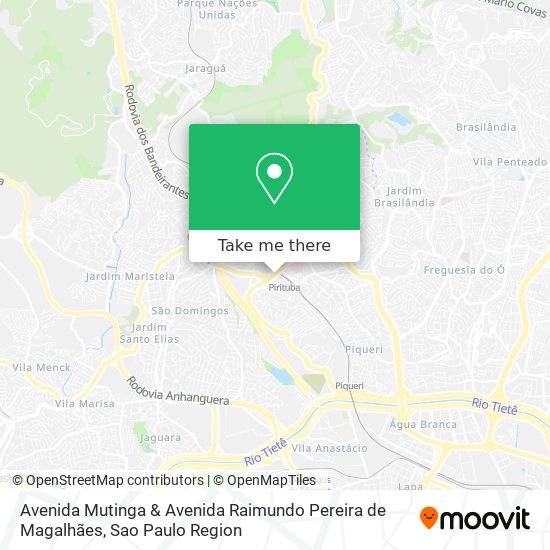 Mapa Avenida Mutinga & Avenida Raimundo Pereira de Magalhães