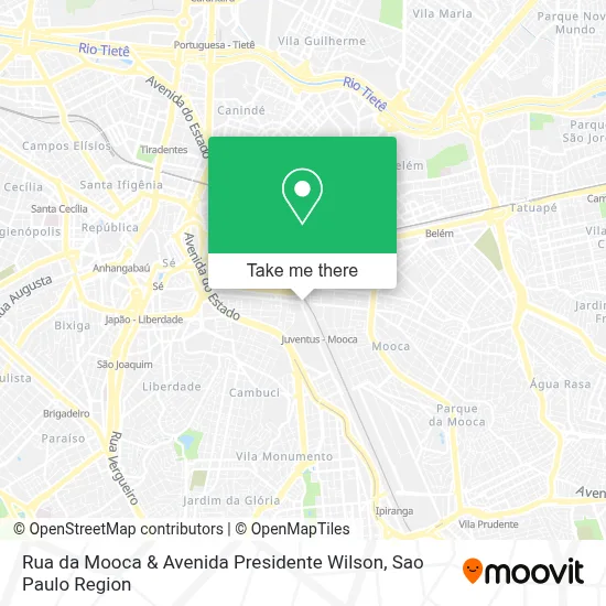 Rua da Mooca & Avenida Presidente Wilson map