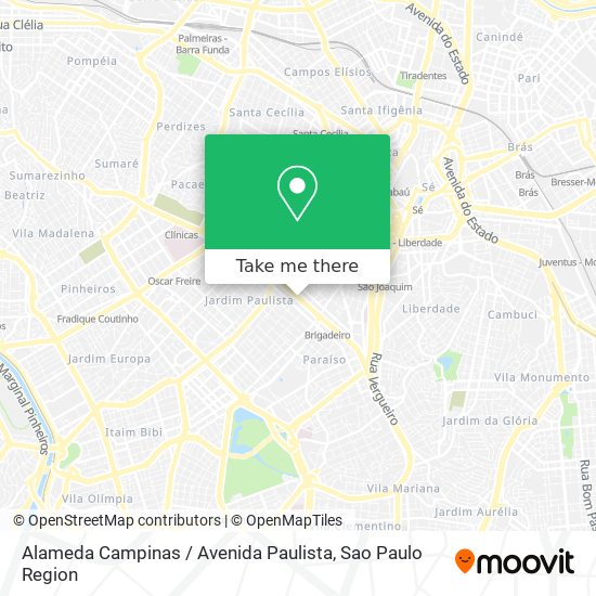 Mapa Alameda Campinas / Avenida Paulista