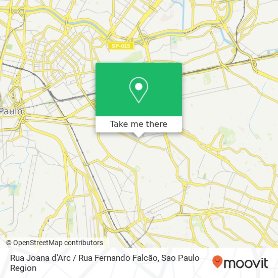 Mapa Rua Joana d'Arc / Rua Fernando Falcão