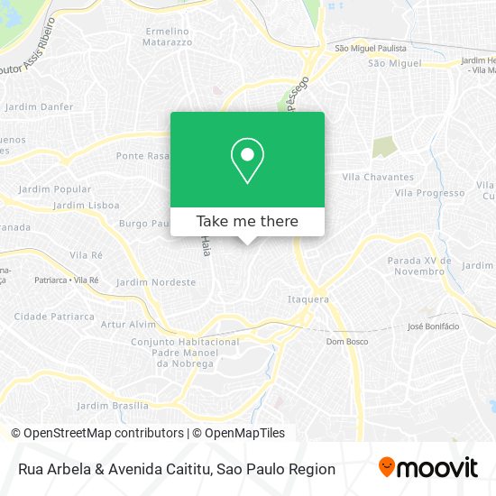 Mapa Rua Arbela & Avenida Caititu