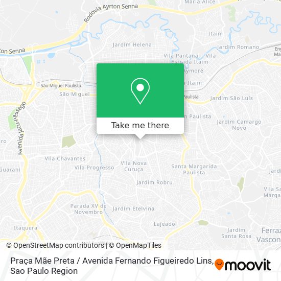 Mapa Praça Mãe Preta / Avenida Fernando Figueiredo Lins