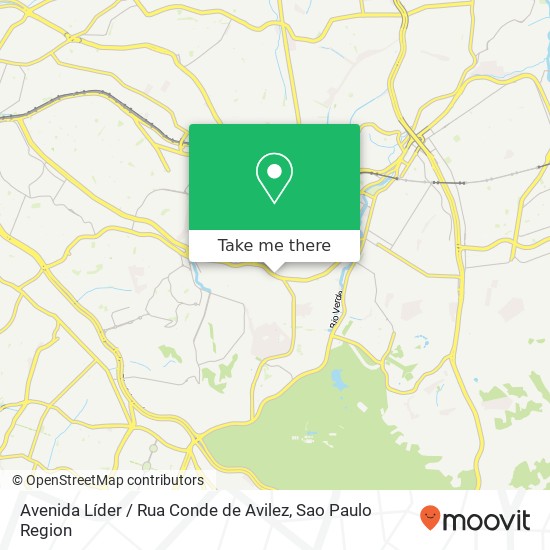 Mapa Avenida Líder / Rua Conde de Avilez