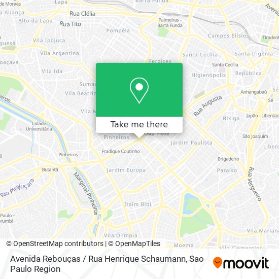 Mapa Avenida Rebouças / Rua Henrique Schaumann