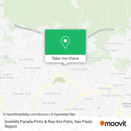 Mapa Avenida Parada Pinto & Rua dos Patis